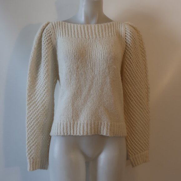 Womens LoveShackFancy Cream Knit Sweater Sz M - Picture 7 of 12
